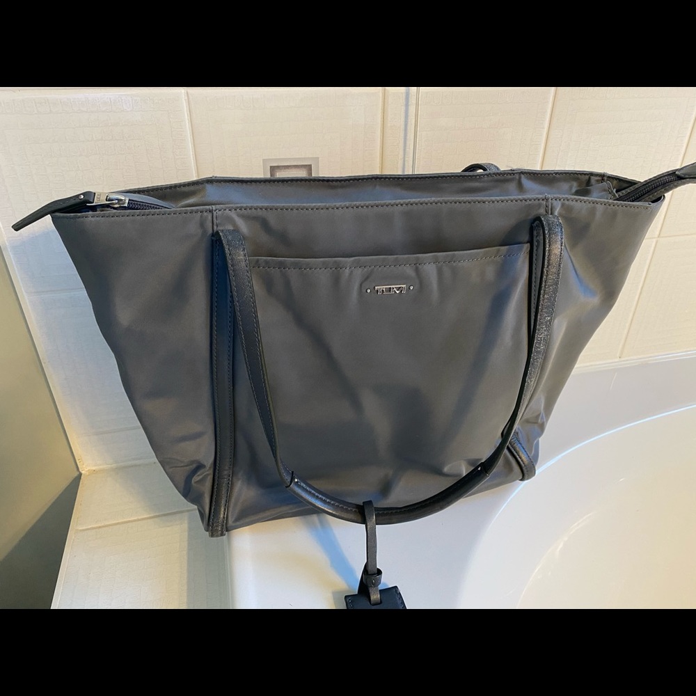 Tumi grey nylon tote bag